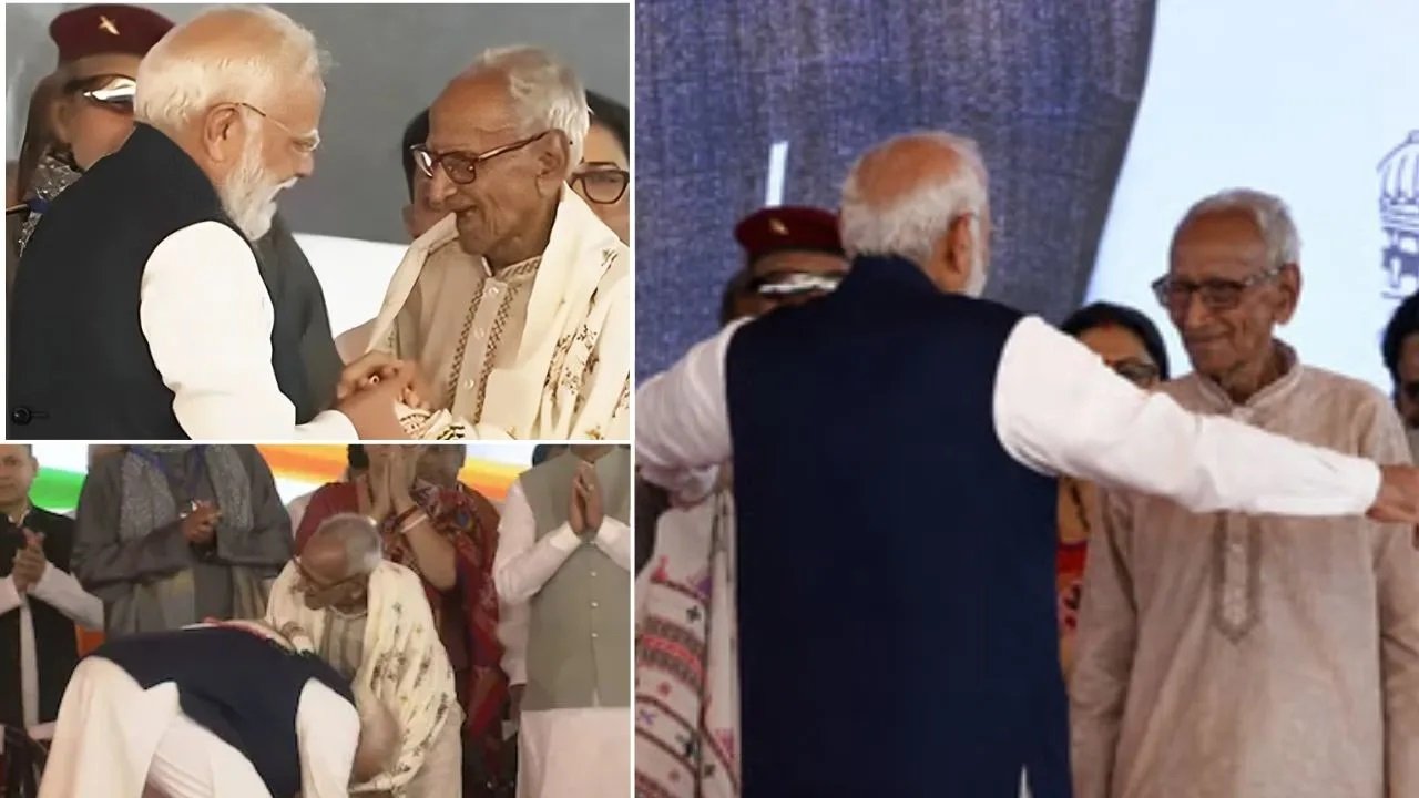 98 वर्षीय कार्यकर्ता के सामने झुके पीएम मोदी…शपथ समारोह में दिखा सम्मान का दुर्लभ दृश्य