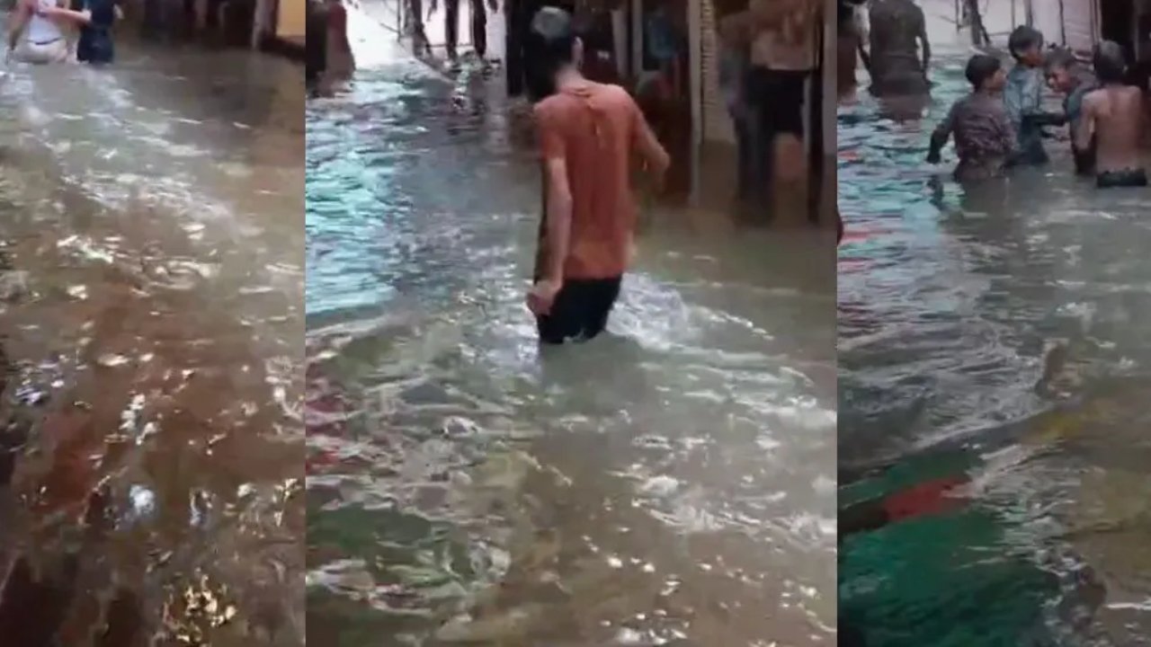 15 मिनट की बारिश में डूबा श्योपुर का चूड़ी मार्केट, नगर पालिका की तैयारियों की खुली पोल
